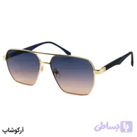 عینک آفتابی با لنز دو رنگ هایلایت، فریم خلبانی، طلایی رنگ و دسته فنری پورشه دیزاین مدل DS2440S