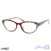 عینک مطالعه زنانه نزدیک بین نمره +1.25 (به همراه قاب و دستمال)، رنگ قرمز لولا فنری مدل Y18132