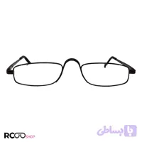 عینک مطالعه نمره +3.75 با فریم فلزی، قهوه‌ای و دسته فنری (آنتی رفلکس) مدل EC03