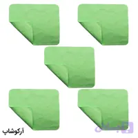 بسته 5 عددی دستمال عینک از جنس میکروفایبر، رنگ سبز و طرح دار کد 992884-5