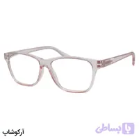 عینک مطالعه نزدیک بین نمره +2.00 (به همراه قاب و دستمال)، رنگ صورتی براق و دسته فنردار مدل 8855