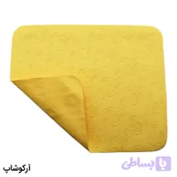 دستمال عینک از جنس میکروفایبر، رنگ زرد و طرح دار کد 992886-1