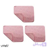 بسته 3 عددی دستمال عینک از جنس میکروفایبر، رنگ صورتی و طرح دار کد 992885-3