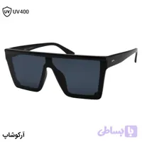 عینک آفتابی برند DONNA با فریم مشکی براق، شکل مربعی و لنز دودی تیره و UV400 مدل D89