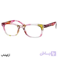 عینک مطالعه نمره +1.00 نزدیک بین با فریم صورتی (به همراه قاب و دستمال)، دسته فنری مدل TJ3184