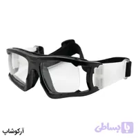 عینک طبی ورزشی با فریم رنگ مشکی و بند مشکی برای فوتبال، والیبال، بسکتبال، فوتسال و هندبال مدل FT999