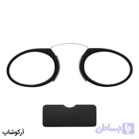 عینک مطالعه نمره +3.00 نزدیک بین طرح بدون دسته، روبینی و دماغی و رنگ مشکی مدل 16630