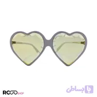 عینک دید در شب با فریم سفید رنگ و قلبی و عدسی زرد برند گوچی مدل 0360S