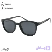 عینک آفتابی OGA MOREL با فریم مربعی شکل، رنگ طوسی مات و لنز دودی تیره و پلاریزه مدل P8227 - آرکوشاپ