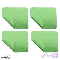 بسته 4 عددی دستمال عینک از جنس میکروفایبر، رنگ سبز و طرح دار کد 992884-4