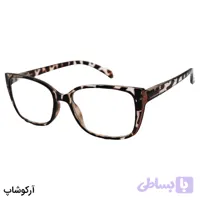 عینک مطالعه زنانه نمره +2.75 نزدیک بین با فریم قهوه ای چند رنگ، گربه ای و شاین دار مدل SH161