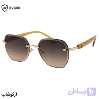 عینک آفتابی زنانه DIOR با فریم شکل چند ضلعی، رنگ طلایی براق و لنز قهوه‌ای سایه روشن مدل 2599 - آرکوشاپ