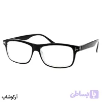 عینک مطالعه عدسی شیشه نزدیک بین نمره +3.00 با رنگ مشکی (بهمراه قاب و دستمال) مدل 12835