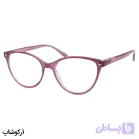 عینک مطالعه نمره +2.75 نزدیک بین، رنگ بنفش براق و دسته فنردار (بهمراه قاب و دستمال) مدل Y18182