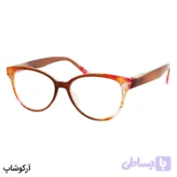 عینک مطالعه نمره +1.50 نزدیک بین با فریم ویفرر، قهوه ای رنگ و دسته فنر (بهمراه قاب و دستمال) مدل Y18166