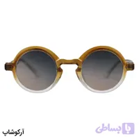 عینک آفتابی پلاریزه Moscot با فریم گرد، رنگ قهوه‌ای، دسته سیم‌دار و لنز قهوه‌ای هایلایت مدل P1206