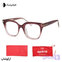 عینک آفتابی زنانه اسپیریت با فریم قرمز، شکل مربعی، دسته سیم‌دار، لنز فتوکرومیک و رنگ ثانویه دودی مدل 82205