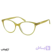 عینک مطالعه نمره +2.00 نزدیک بین، رنگ زرد براق و دسته فنردار (بهمراه قاب و دستمال) مدل Y18182