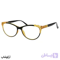 عینک مطالعه نزدیک بین نمره +1.50 به همراه قاب و دستمال، شکل چشم گربه‌ای و دسته فنردار مدل FB9155