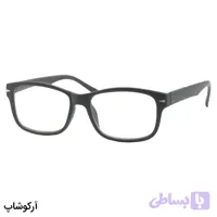 عینک مطالعه نزدیک بین نمره +2.00 با فریم مستطیلی، رنگ طوسی مات و دسته فنری مدل 18-12