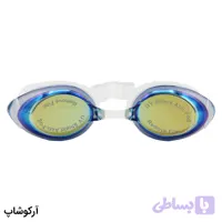 عینک شنا CIMA لنز آینه ای، فریم و بند بی رنگ، جنس سیلیکونی به همراه 2 پل بینی مدل CM99