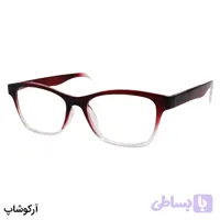 عینک مطالعه نمره +2.25 نزدیک بین با فریم قرمز به همراه قاب و دستمال، دسته فنر مدل 22-4