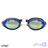 عینک شنا CIMA لنز آینه ای، فریم و بند بنفش رنگ، جنس سیلیکونی به همراه 2 پل بینی مدل CM99