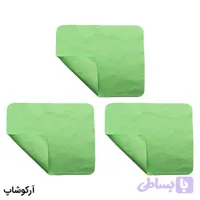 بسته 3 عددی دستمال عینک از جنس میکروفایبر، رنگ سبز و طرح دار کد 992884-3