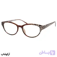 عینک مطالعه زنانه نزدیک بین نمره +2.00 (به همراه قاب و دستمال)، رنگ قهوه‌ای لولا فنری مدل Y18132