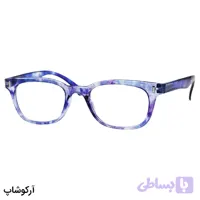 عینک مطالعه نمره +2.00 نزدیک بین با فریم آبی (به همراه قاب و دستمال)، دسته فنری مدل TJ3184