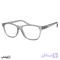 عینک مطالعه نزدیک بین نمره +3.00 (به همراه قاب و دستمال)، رنگ طوسی براق و دسته فنردار مدل 8855
