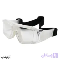 عینک طبی ورزشی با فریم بی‌رنگ و بند مشکی برای فوتبال، والیبال، بسکتبال، فوتسال و هندبال مدل FT999