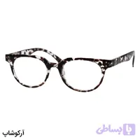 عینک مطالعه نمره +2.50 نزدیک بین با فریم مشکی، بیضی شکل و دسته فنری مدل TJ3182