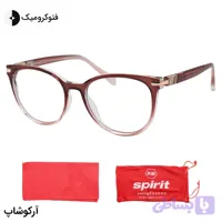 عینک آفتابی زنانه SPIRIT با فریم قرمز، شکل گرد، دسته سیم‌دار، لنز فتوکرومیک و رنگ ثانویه دودی مدل 82162