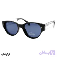 عینک آفتابی زنانه گوچی با فریم مشکی رنگ، شکل بیضی، دسته سیم‌دار و لنز دودی و پلاریزه مدل 669802