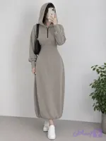 پیراهن بافت نیم زیپ