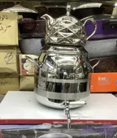 سماور شیردار قوری نقره ای 6 لیتری