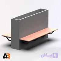 گلدان بتنی اکسپوز با نیمکت ترمووود دوطرفه