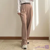 شلوار بگ کرپ لاولی نسکافه ای