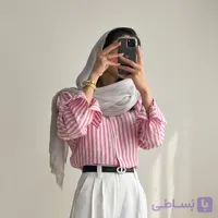 شومیز لینن راهراه پینک