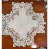 عسلی مربع مخمل دانتل بوته ترمه ترک 47*47