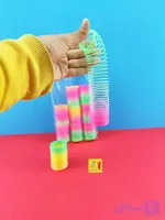 پک عمده اسباب بازی یویو فنری رنگین کمانی 12تایی