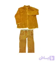 کاپشن و شلوار چرم گاوی جوشکاری و ریخته‌گری | دوخت با نخ کولار نسوز