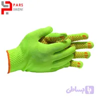 دستکش کشبافت تک رو خالدار سبزدستکش کشباف انتی استاتیک
