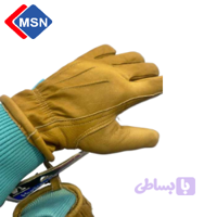 دستکش کوهنوردی چرم طبیعی آرگون ضد عرق کردن و لغزش و سایش انتی استاتیک (کد SK7JB)