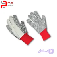 دستکش پنبه ای خالدار پاکستانی مدل 14-OZ و 10 جفتی