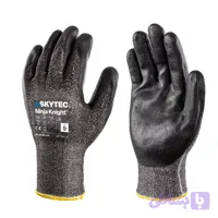 دستکش شمیکال اسکای تک پارچه کولار و کف نیتریل مخصوص ضد عرق کردن کف دست ضد برش KEVLAR GLOVES SAFETY sky tec cot5