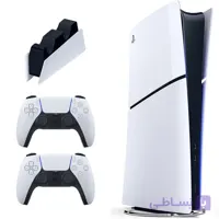 کنسول بازی سونی مدل  دیجیتال 2116PlayStation 5 Slim ظرفیت یک ترابایت ریجن ALL به همراه دسته مشکی و پایه شارژر+گارانتی و ضمانت