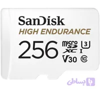کارت حافظه microSDXC سن دیسک مدل High Endurance کلاس A1 استاندارد UHS-I U3 سرعت 100MBs ظرفیت 256 گیگابایت به همراه آداپتور SD