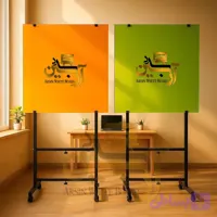 تخته وایت برد شیشه ای پایه دار با طراحی حرفه ای و قابلیت حمل اسان